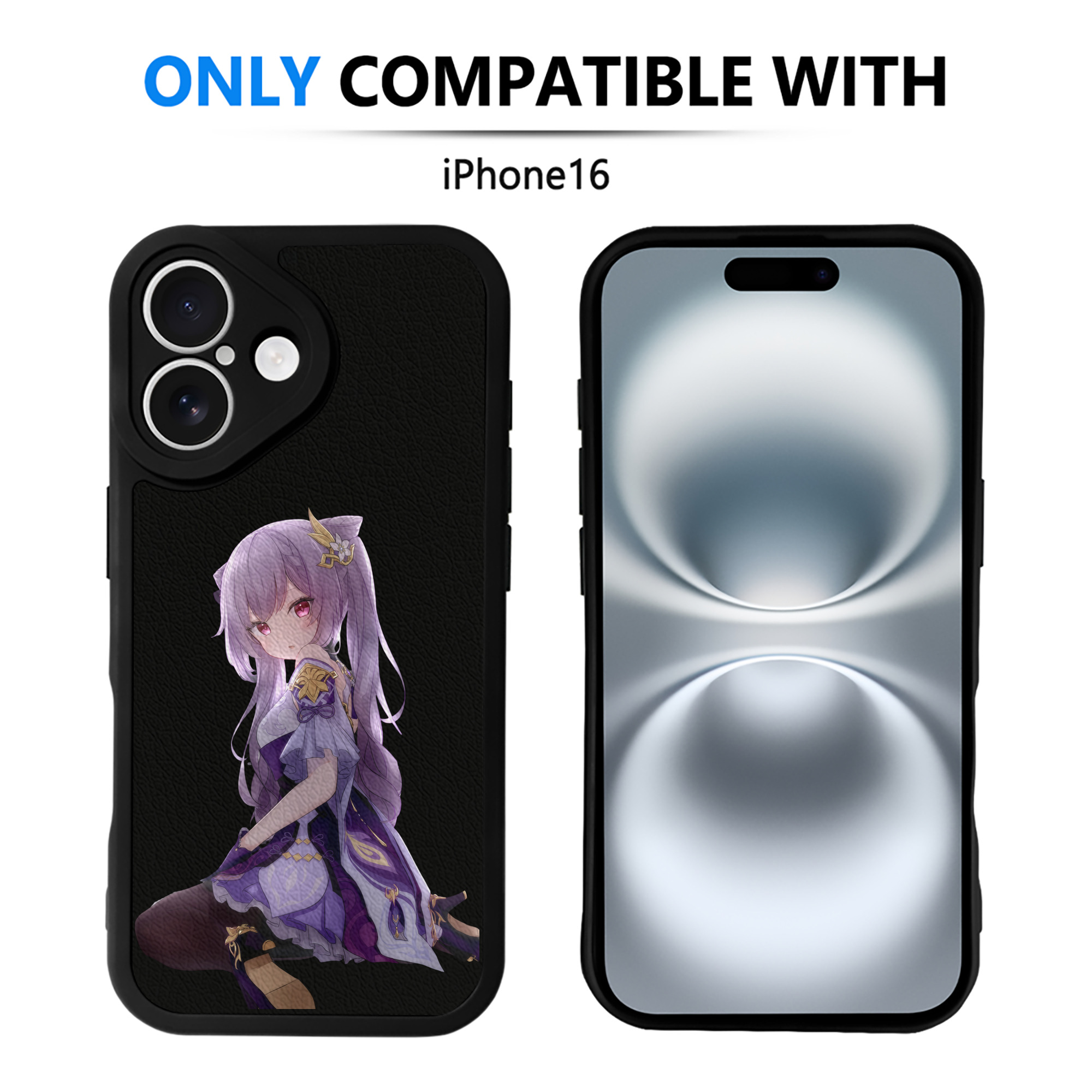 げんし神 刻晴 こくせい genshin Kokusei 【iPhone 16シリーズ対応】シリコンスマホケース（レザー調） 材質：シリコン
